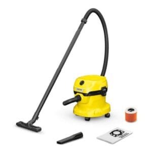 Kärcher WD 2 Plus: Aspirador 12L con función soplado y accesorios incluidos.