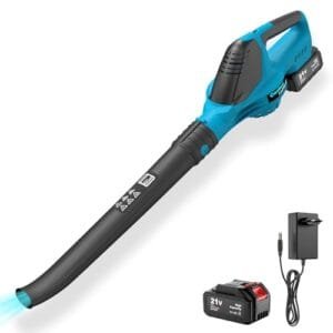 Soplador Aspirador Inalámbrico 21V con Batería 4000mAh para Hojas y Polvo