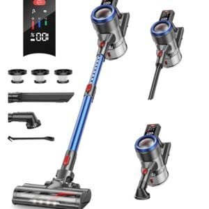 Aspiradora Sin Cable 38KPA, Potente y Ligera con Pantalla Táctil