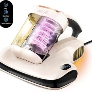 JIGOO S100 Aspirador Antiácaros con Sensor y Luz UV para Colchones