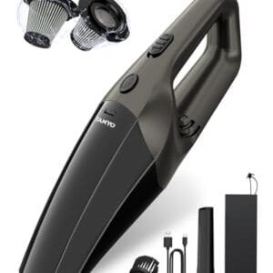 TANYO Aspirador de Mano 12000Pa - Kit Limpieza Coche y Hogar