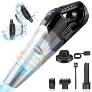 GOXAWEE Aspirador de Mano 9500PA con 2 Filtros HEPA y Batería 6600mAh