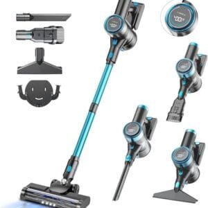 NVKHG Aspiradora Sin Cable 45KPa con Pantalla Táctil y Cepillo Antienredos