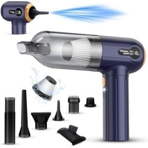 AKOFIC Aspirador de Mano 15000PA, Potente y Portátil para Coche y Hogar