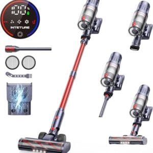 INTETURE Aspiradora sin Cable 550W con Pantalla Táctil y Estación de Carga