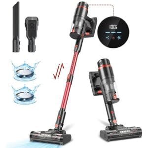 PRETTYCARE Aspiradora Inalámbrica 45kpa, Potente y Autonomía de 55 min