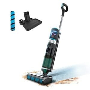 Cecotec FreeGo Wash&Vacuum: Fregona Eléctrica 2 en 1 con Rodillo Absorbente.