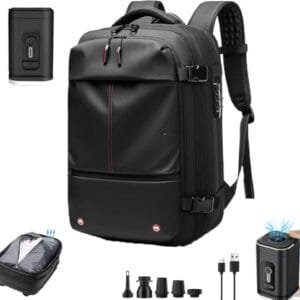 ZVUTRCUV Mochila de Viaje Impermeable con Compresión y Seguridad Antirrobo