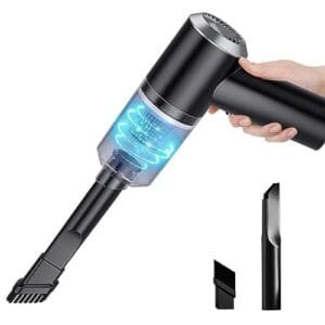 Mini Aspirador Coche Potente 6000 Pa Inalámbrico USB - Negro