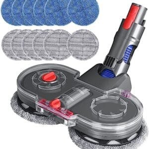 DrRobor Cabezal Trapeador Eléctrico para Dyson V11/V10/V8/V7 con 12 Almohadillas