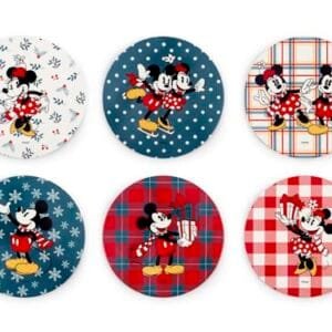 HOME Olla de Cerámica Mickey y Minnie Navidad, 20 cm, Kit Festivo