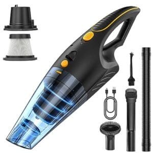 Aspirador de Mano Potente 120W con Luz LED y Absorción de Líquidos