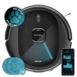 Cecotec Conga 9590: Robot Aspirador Ultra Power con Navegación Láser y Mopas Giratorias.